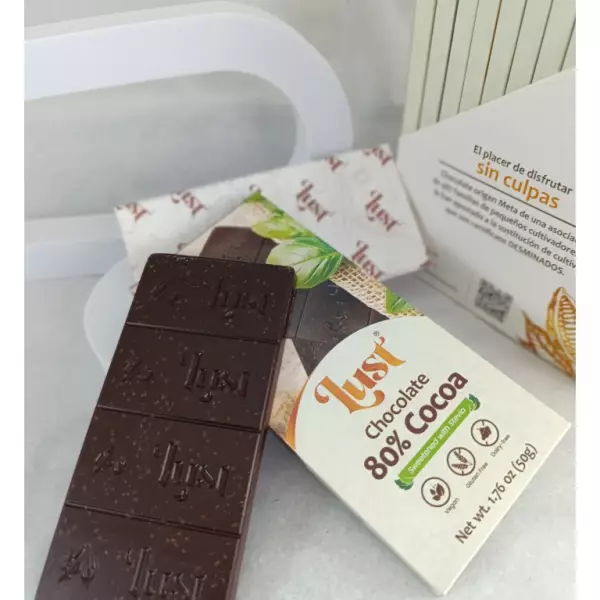 CHOCOLATE 80% cocoa - 1.76oz with STEVIA - Gluten Free - Vegan - Sugar Free - Milk Free