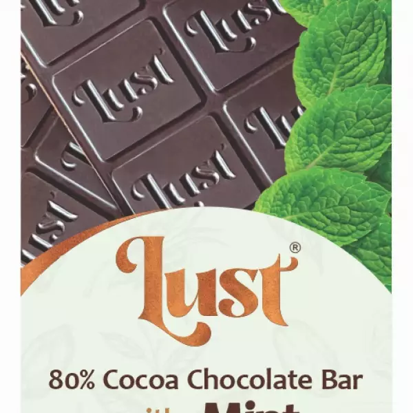 Chocolate 80% cocoa with MINT - 1.76oz with STEVIA - Gluten Free - Vegan - Sugar Free - Milk Free