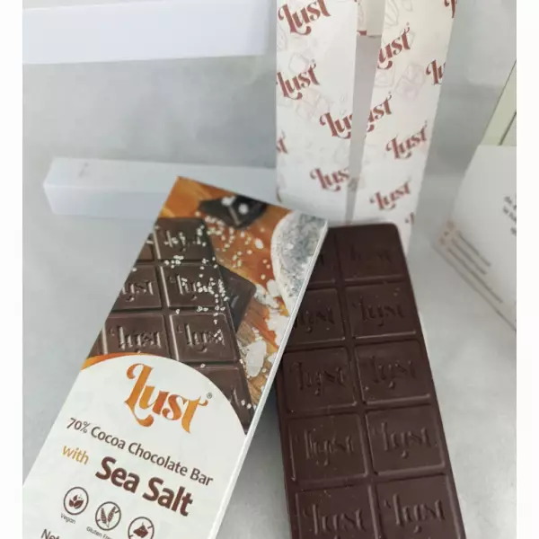 Chocolate with SEA SALT 70% cocoa - 2.11oz - Gluten Free - Vegan - Milk Free