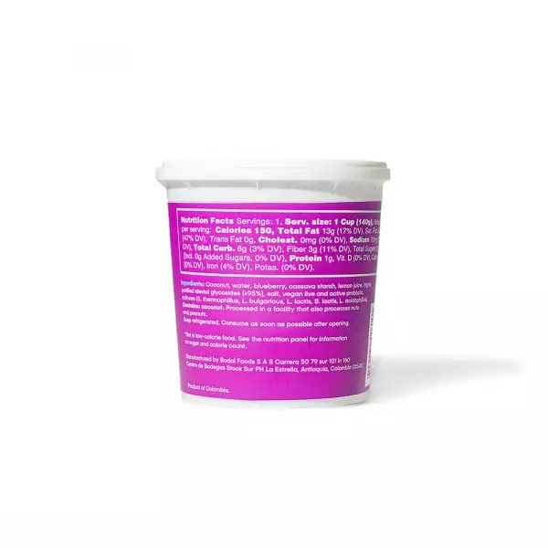 Coconut Yogurt Alternative Blueberry - 4.9 oz. Vegan, Dairy/Soy/Gluten-Free. With Probiotics.