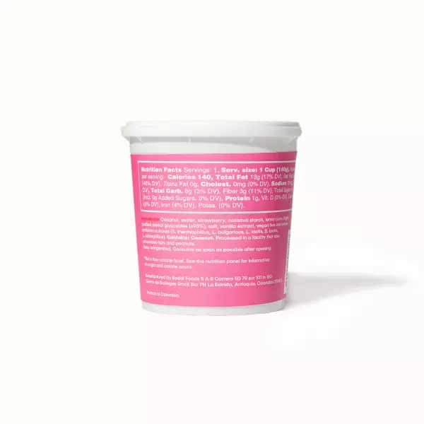 Coconut Yogurt Alternative Strawberry Vanilla 4.9 oz. Vegan, Dairy/Soy/Gluten-Free. With Probiotics