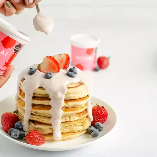 Coconut Yogurt Alternative Strawberry Vanilla 4.9 oz. Vegan, Dairy/Soy/Gluten-Free. With Probiotics