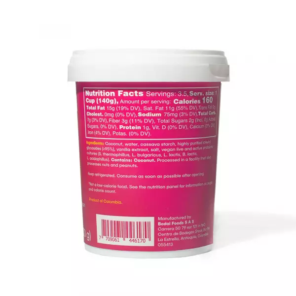 Coconut Yogurt Alternative Vanilla - 17.6 oz. Vegan, Dairy/Soy/Gluten-Free. With Probiotics.