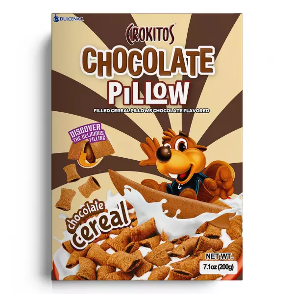 Crokitos | Pillow shaped cereal with chocolate flavored filling |  7.1 oz