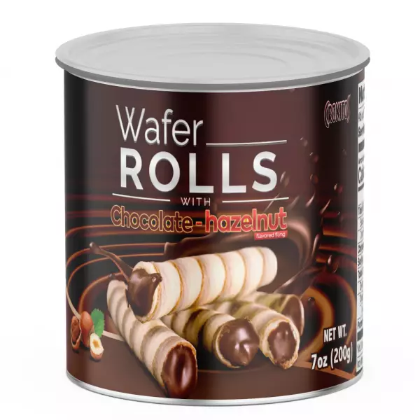 Crokitos | Wafer roll filled with chocolate and hazelnut–flavored cream | 7.1 oz E