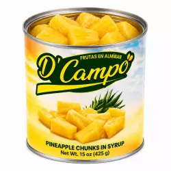 D'Campo - Pineapple chunks 15 oz in syrup-- Ready to eat
