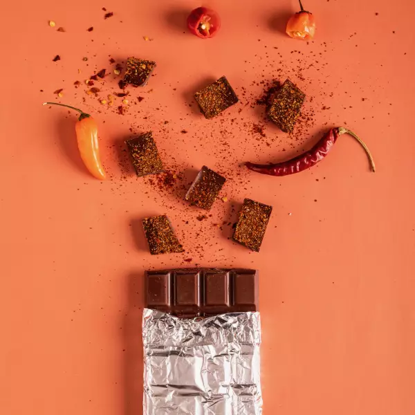 Dark Chocolate Bar 2.5 Oz Flirting 65% Amazonian Red Chilli Pepper