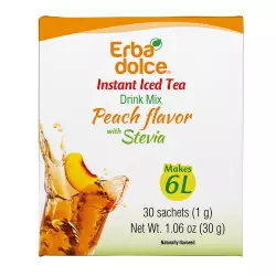 Erbadolce - Instant Iced tea Drink Mix Peach flavor - 1.06 oz - Sugar free - keto friendly