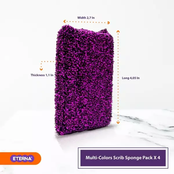 Eterna | Multi  Colors Scrub Sponge | 4packE.