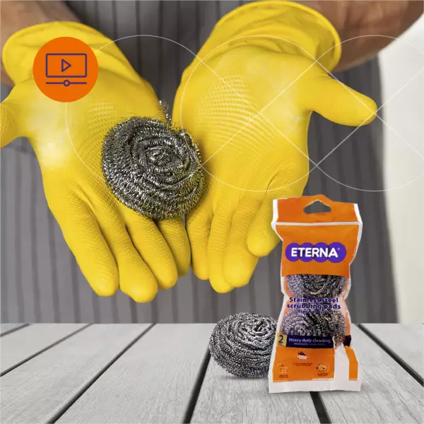 Eterna | Stainless steel spiral scrubber | 2packE.