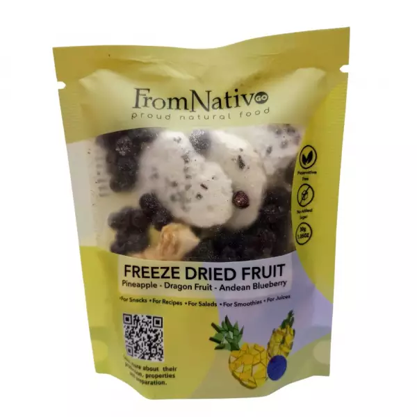 Freeze Dried Fruit 1.05 Oz Pineapple Dragon fruit- Andean Blueberry Mix