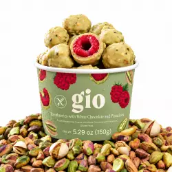GIO | Raspberries with White Chocolate and Pistachios | 5.29 oz (150 g)