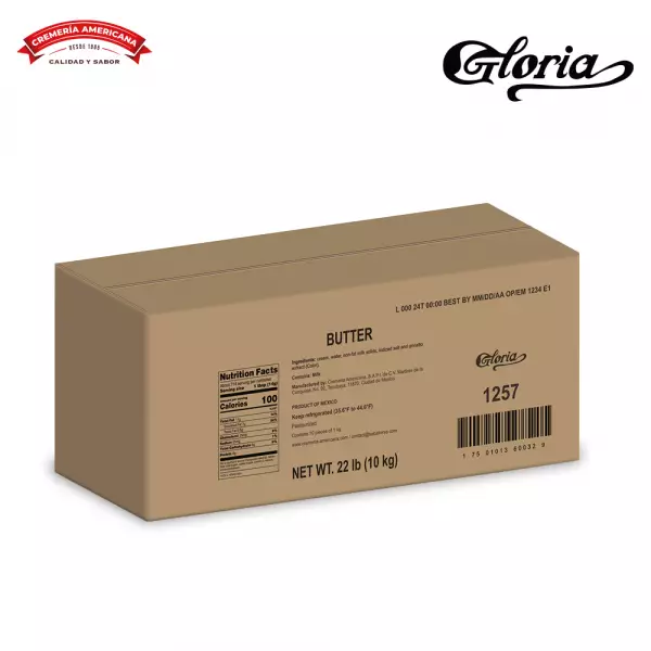 Gloria butter - Not lecithin added- 22 lb