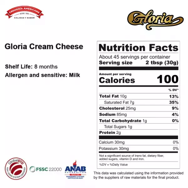 Gloria Cream Cheese - 3 lb E