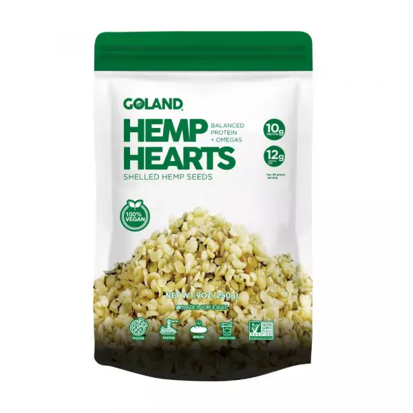 Goland | Shelled Hemp Seeds | High Protein, Omega-3, Vegan Superfood | 9 oz Bag