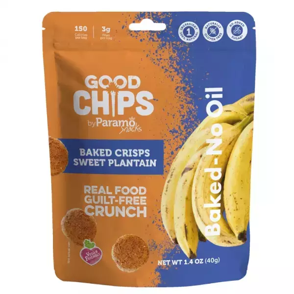 Good Chips by Paramo Snacks | Baked Sweet Plantain Crisps | 1.4oz Snack Vegan E.