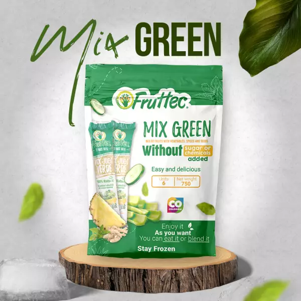 Green Mix. 100% Natural/ Perfect for Smoothies and Frozen Treats/ Six Pack 26.46 Oz