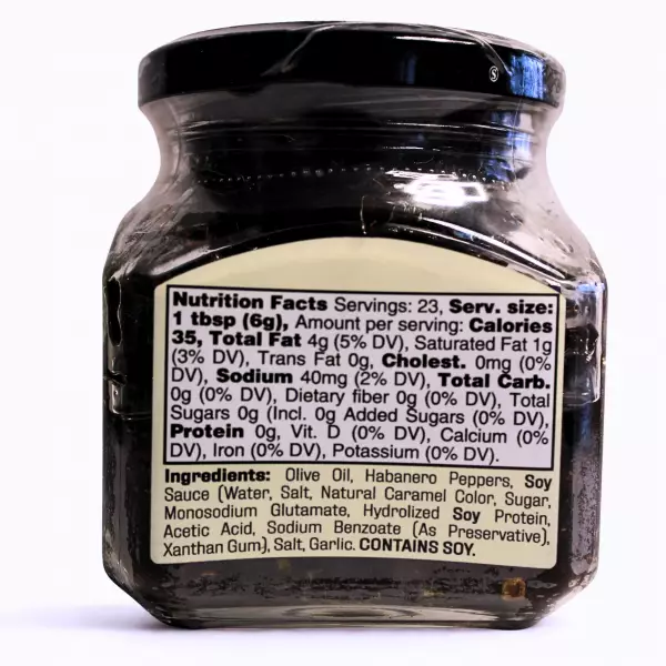 Habanero 4.94 oz - Olive Oil - No Preservatives - No Artificial Colors.