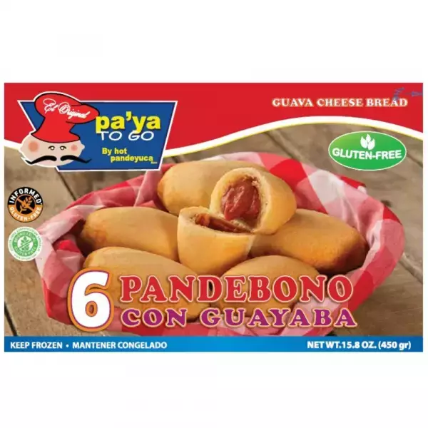 Hotpandeyuca | Pandebono Guayaba | Guava Yuca Cheese Bread | 15.6 Oz 12x6 units E.