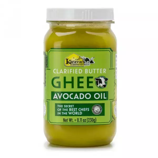 Karavansay Alimentos Naturales | Butter Ghee | Avocado | Plastic Jar 8.11 Oz E.