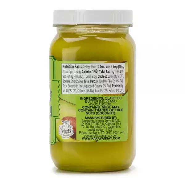 Karavansay Alimentos Naturales | Butter Ghee | Avocado | Plastic Jar  8.11 Oz E.