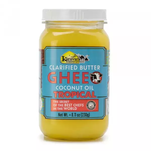Karavansay Alimentos Naturales | Butter Ghee | Coconut | Plastic Jar 8.11 Oz E.