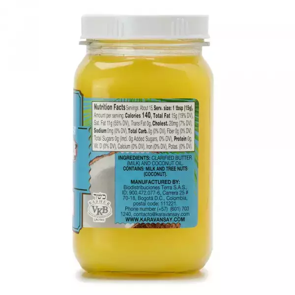 Karavansay Alimentos Naturales | Butter Ghee | Coconut | Plastic Jar  8.11 Oz E.
