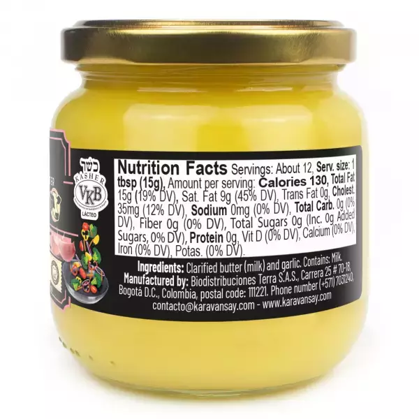 Karavansay Alimentos Naturales | Butter Ghee | Garlic 6.17 Oz E.