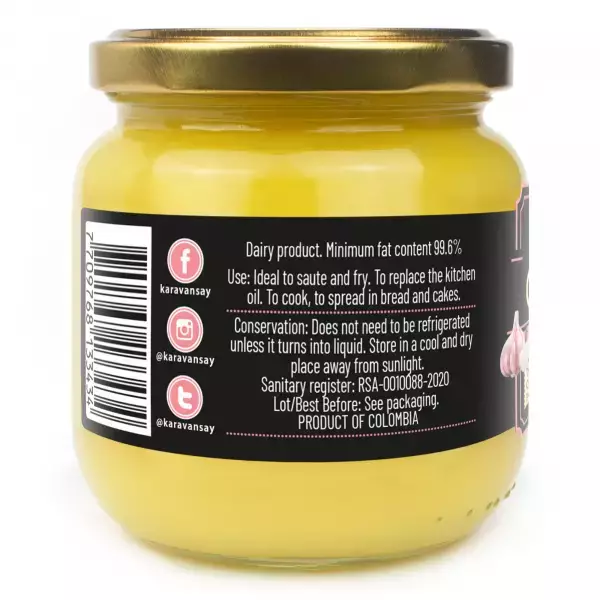 Karavansay Alimentos Naturales | Butter Ghee | Garlic 6.17 Oz E.