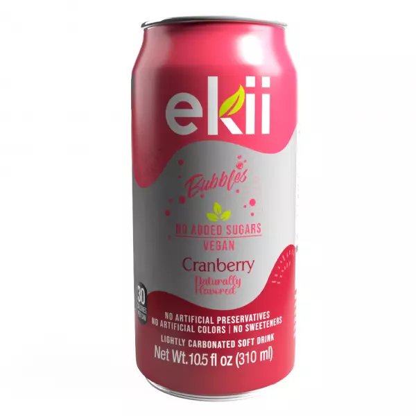 Lightly carbonated/Cranberry/Vegan/No Added Sugar/Low Calories / Not Sweeteners / Can / 10.5 fl oz E