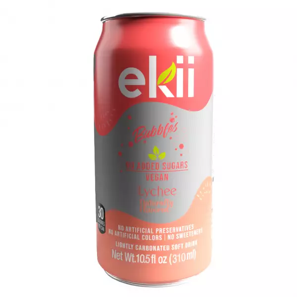 Lightly carbonated/Lychee/Vegan/No Added Sugar/Low Calories/No Sweeteners/Can/10.5 fl oz E