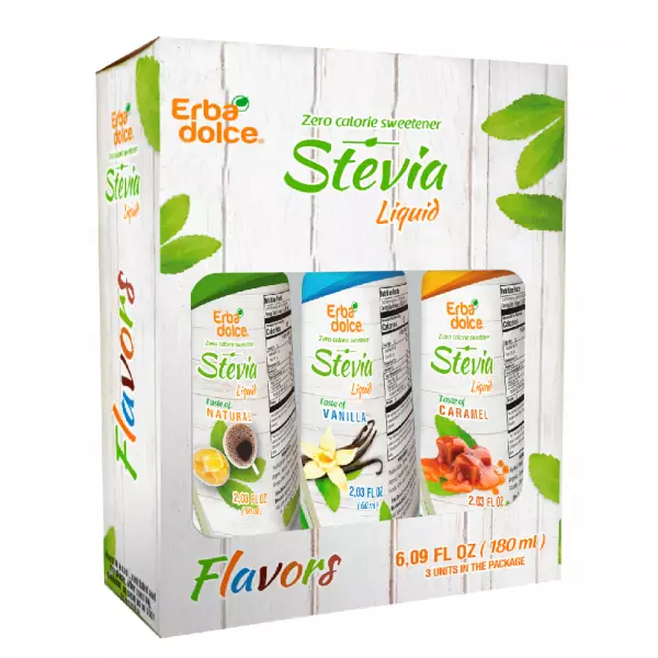 Liquid stevia - Natural sweetener - Pack of 3 flavors