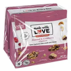 Made With Love - Almond, cashew nut and cranberry clusters, with honey and chía seeds, 4oz x3 E