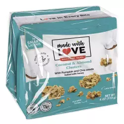 Made With Love - Coconut and almond clusters, with honey, chía and pumpkin seeds, 4oz E