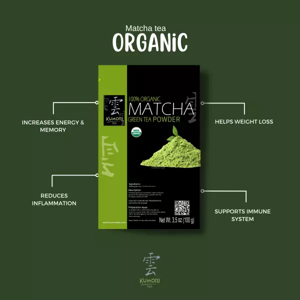 Matcha Tea - 3.5oz - 100% Organic - Green Tea - Vegan - Organic