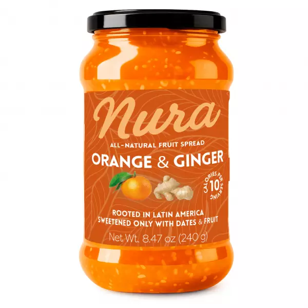 Nura | All- Natural Fruit Spread: Orange & Ginger | 8.47 oz