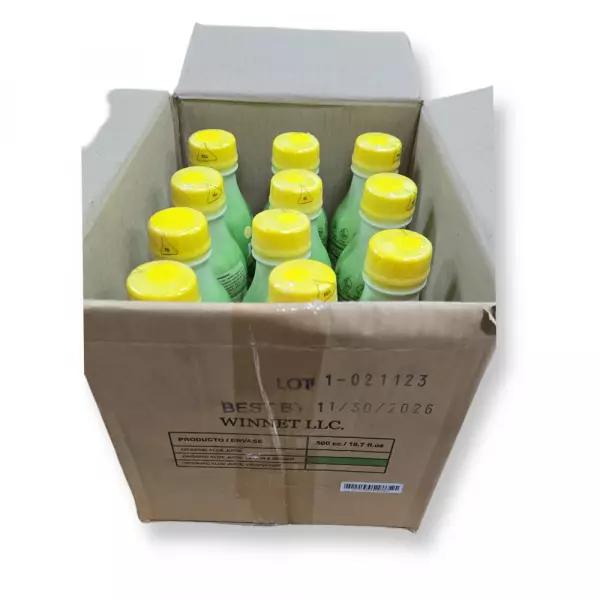 Organic Lemon & Ginger Aloe Vera Juice - 16.7oz - Vegan, Zero Sugar, Aloin/Gluten Free, Kosher.