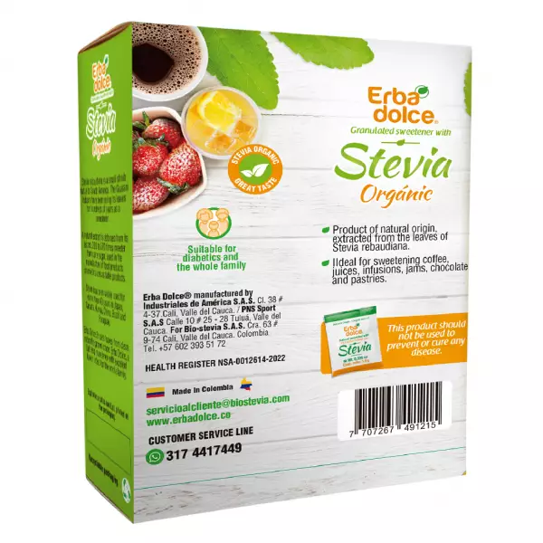 Organic Stevia Box 100 Sachets X 1.0 G E.D
