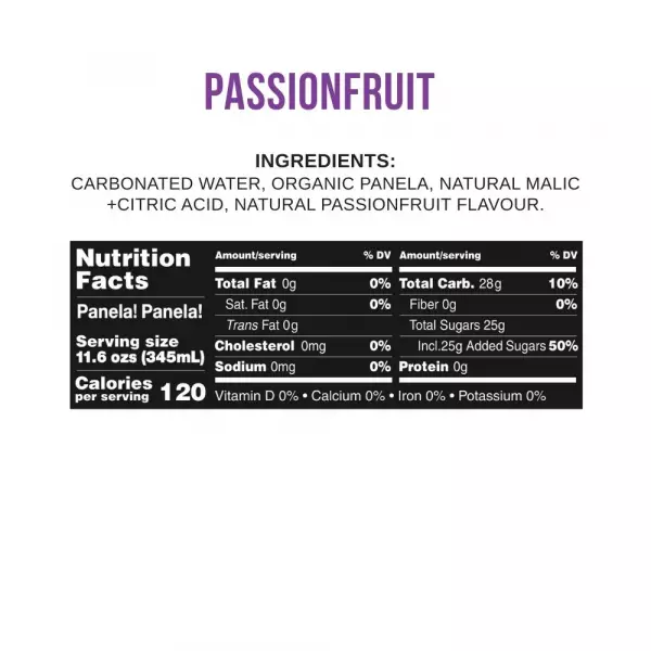 Panela!Panela! Sparkling Superdrink, Passionfruit 12 fl oz, Organic, Vegan, Kosher
