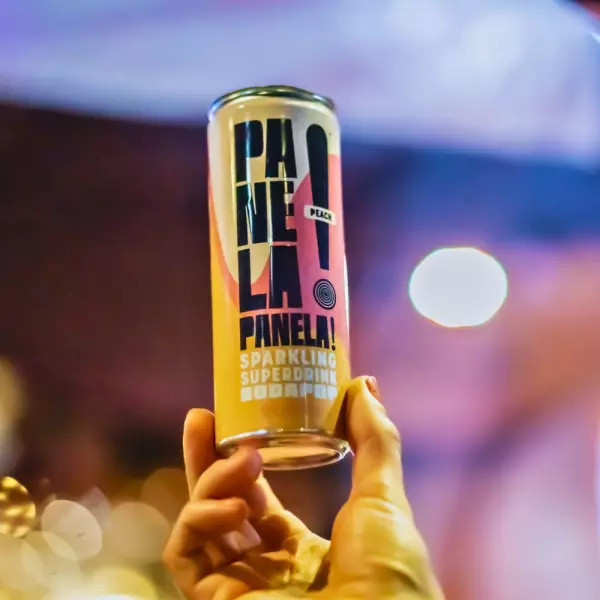 Panela!Panela! Sparkling Superdrink, Peach - 12 fl oz. No Refined Sugar, Organic, Vegan, Kosher