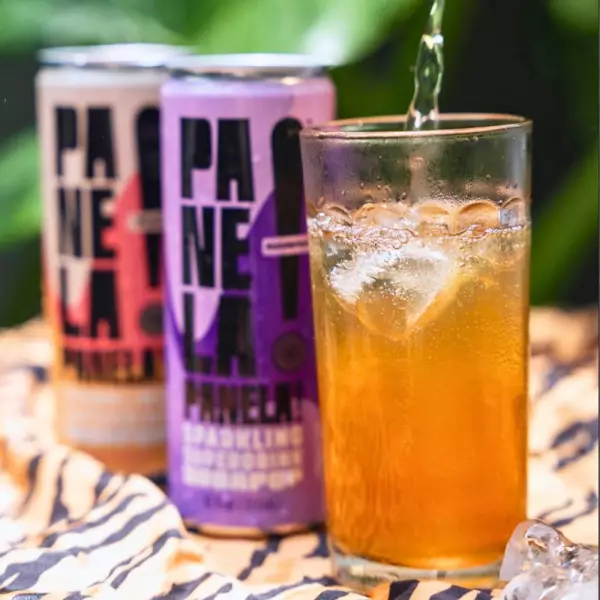 Panela!Panela! Sparkling Superdrink, Peach - 12 fl oz. No Refined Sugar, Organic, Vegan, Kosher