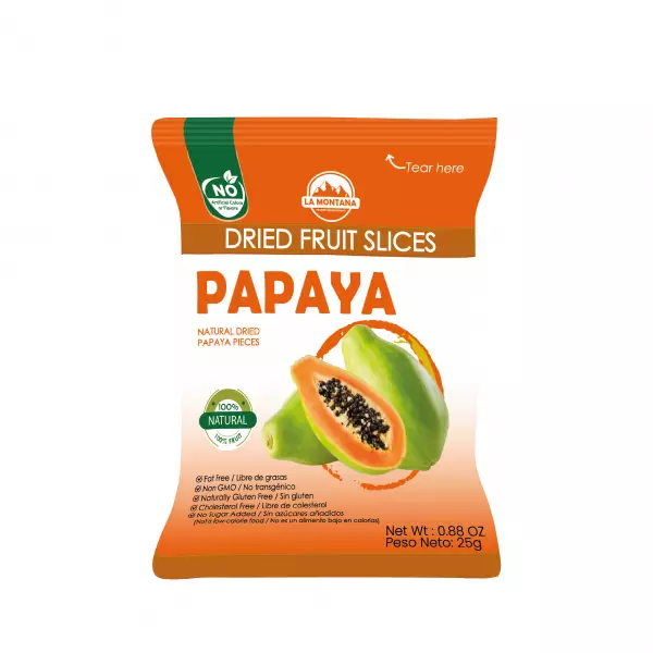 Papaya dried snacks - 0.88 oz - 100% fruit natural - No sugar addied - Gluten Free