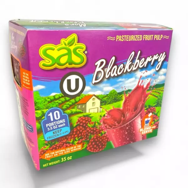 Pasteurized Blackberry Fruit Pulp - 35 oz (1.000gr) - Free Sugar - Kosher -  Easy Off E