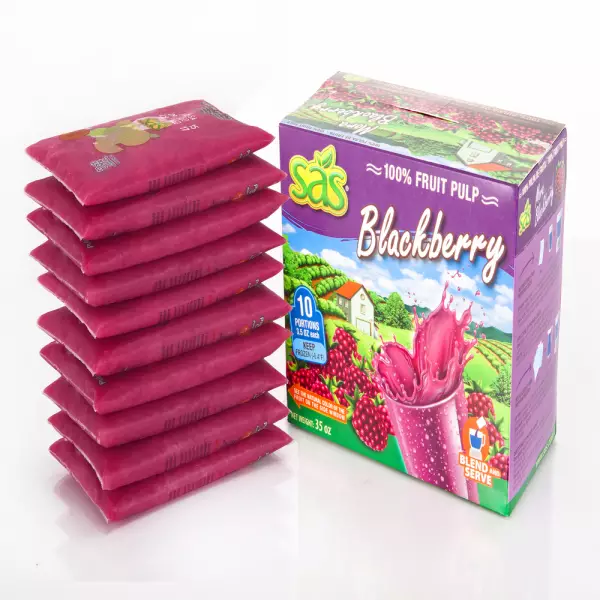 Pasteurized Blackberry Fruit Pulp - 35 oz (1.000gr) - Free Sugar - Kosher -  Easy Off E