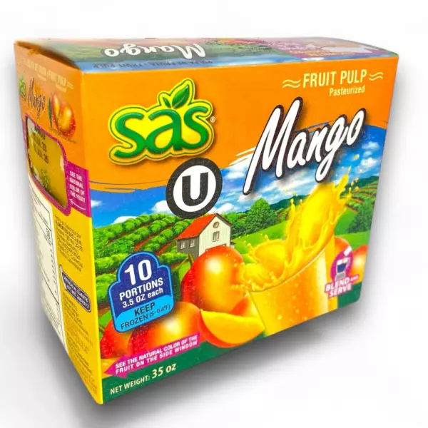 Pasteurized Mango Fruit Pulp - 35 oz (1.000gr) - Free Sugar - Kosher -  Easy Off E