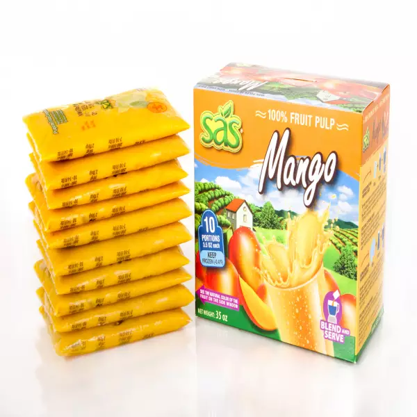 Pasteurized Mango Fruit Pulp - 35 oz (1.000gr) - Free Sugar - Kosher -  Easy Off E