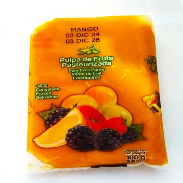Pasteurized Mango Fruit Pulp - 35 oz (1.000gr) - Free Sugar - Kosher -  Easy Off E