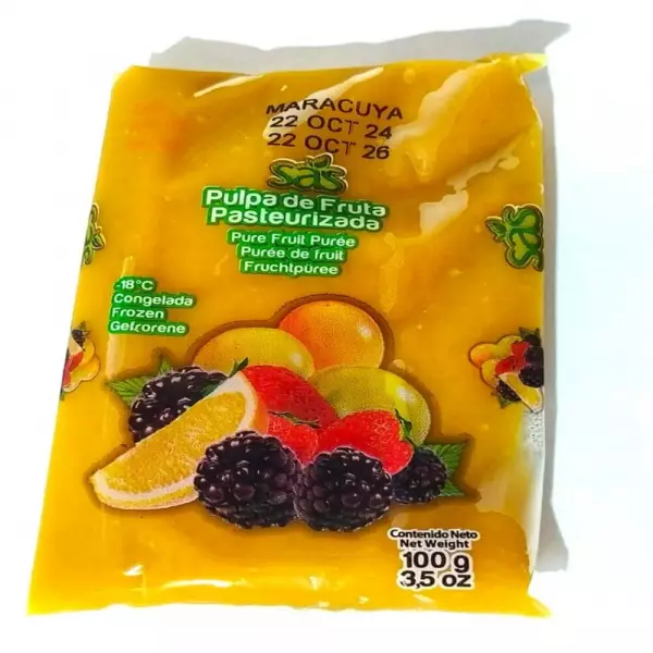 Pasteurized Passion Fruit - Fruit Pulp - 35 oz (1.000gr) - Free Sugar - Kosher -  Easy Off E