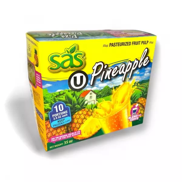 Pasteurized Pineapple Fruit Pulp - 35 oz (1.000gr) - Free Sugar - Kosher - Easy Off E
