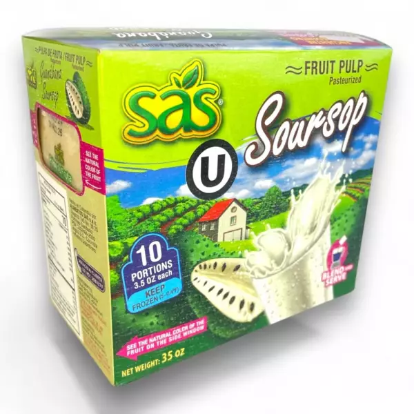Pasteurized Soursop Fruit Pulp - 35 oz (1.000gr) - Free Sugar - Kosher -  Easy Off E